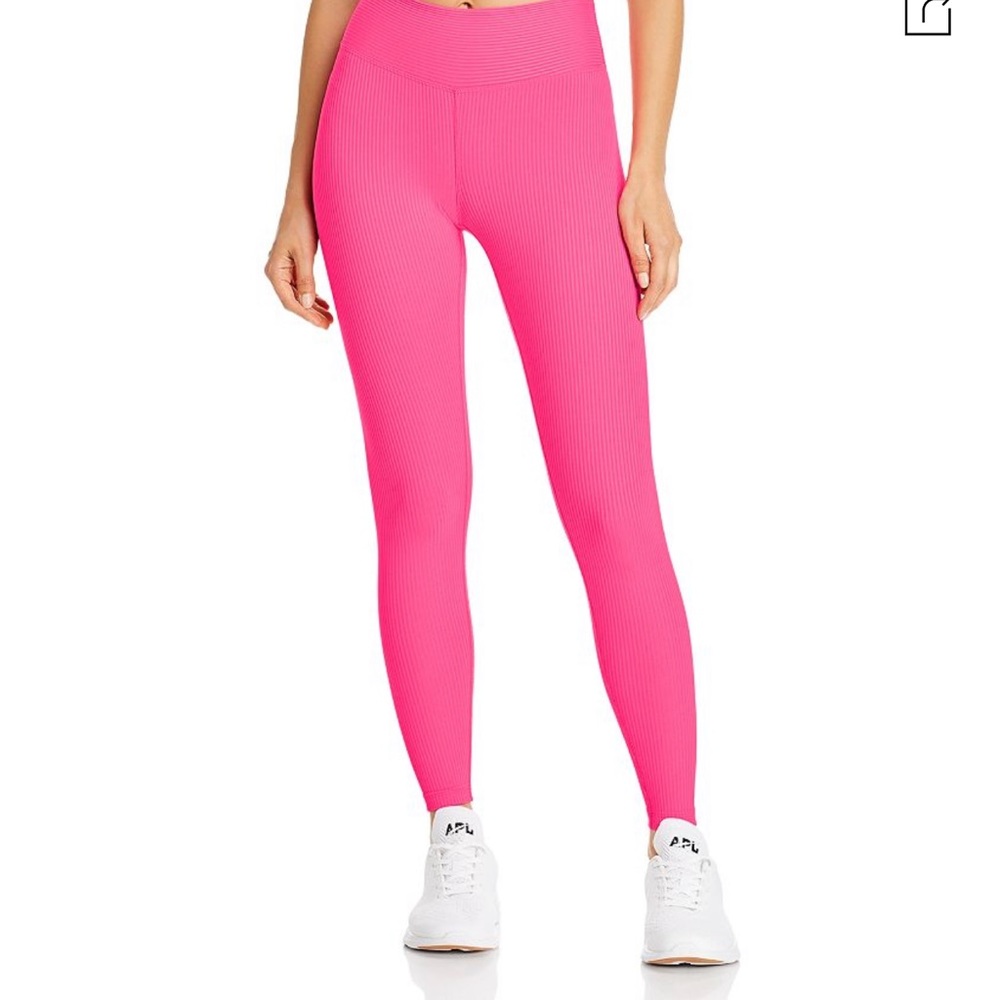 YEAR OF OURS Ribbed High High Legging in Hot Pink